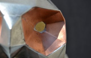 Girouette 3D de chouette en zinc et cuivre - oeil