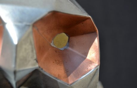 Girouette 3D de chouette en zinc et cuivre - oeil