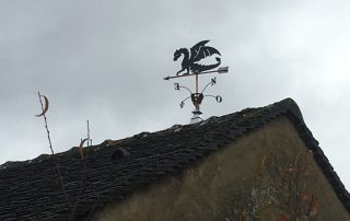 Girouette 2D dragon - sur toit
