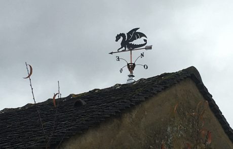 Girouette 2D dragon - sur toit