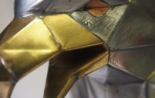 Girouette 3D aigle en zinc, cuivre et laiton - tête