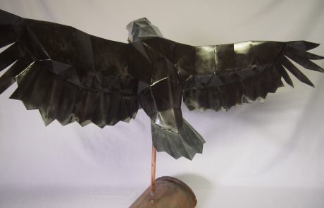 Girouette 3D aigle en zinc, cuivre et laiton - arrière