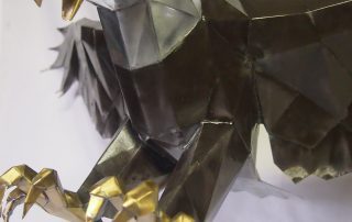 Girouette 3D aigle en zinc, cuivre et laiton - zoom