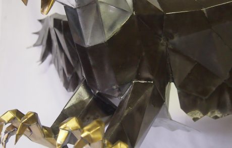 Girouette 3D aigle en zinc, cuivre et laiton - zoom