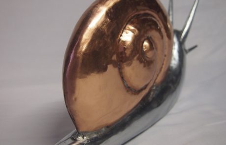 Escargot en zinc et cuivre fait main
