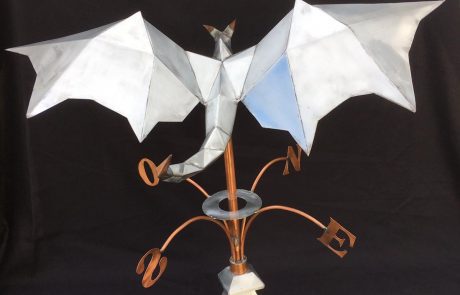 Girouette 3D dragon en zinc et cuivre - dos